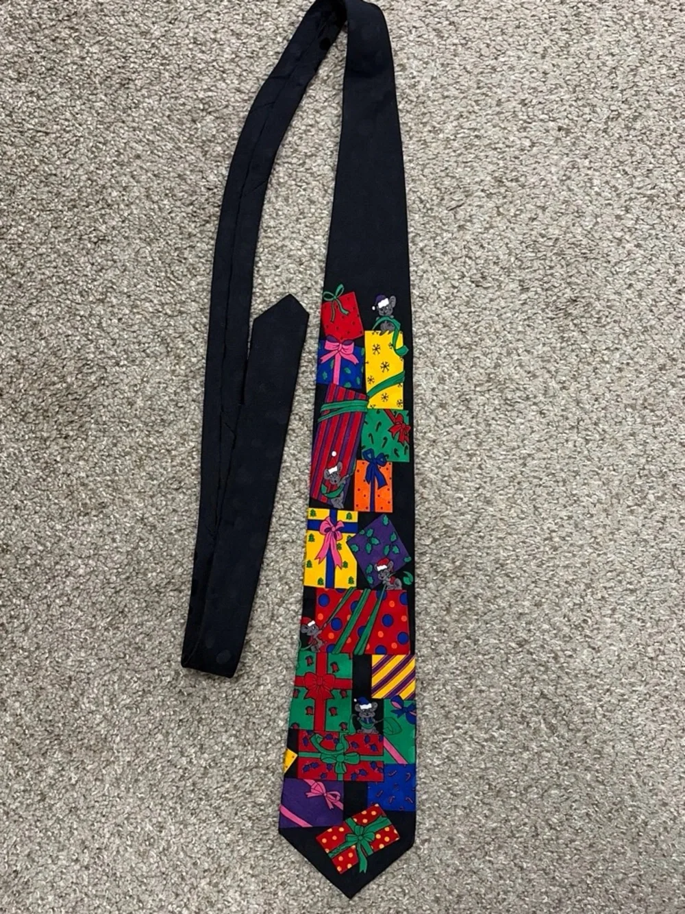 100% silk handmade Holiday Gift Pattern Tie in Red, Green, Blue
